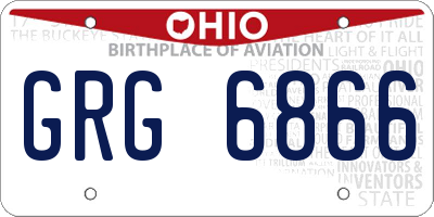 OH license plate GRG6866
