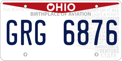 OH license plate GRG6876