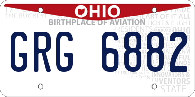 OH license plate GRG6882