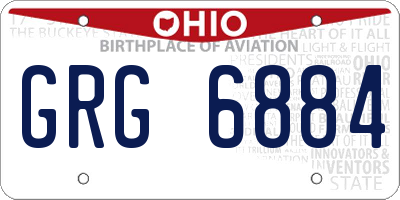 OH license plate GRG6884