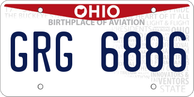 OH license plate GRG6886