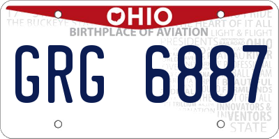 OH license plate GRG6887