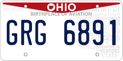 OH license plate GRG6891