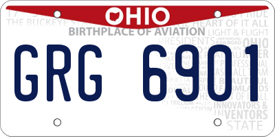 OH license plate GRG6901