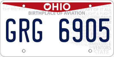 OH license plate GRG6905