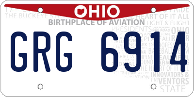 OH license plate GRG6914