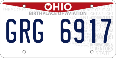 OH license plate GRG6917