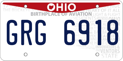 OH license plate GRG6918