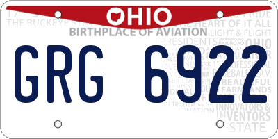 OH license plate GRG6922