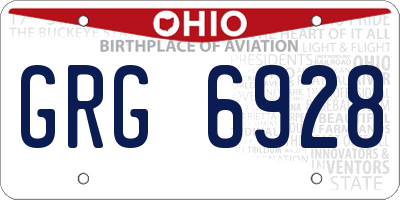 OH license plate GRG6928
