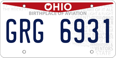 OH license plate GRG6931