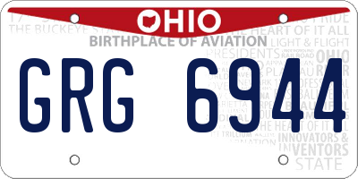 OH license plate GRG6944