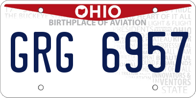 OH license plate GRG6957