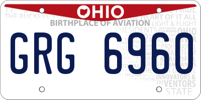 OH license plate GRG6960