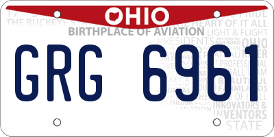 OH license plate GRG6961