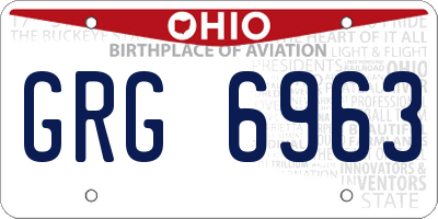 OH license plate GRG6963