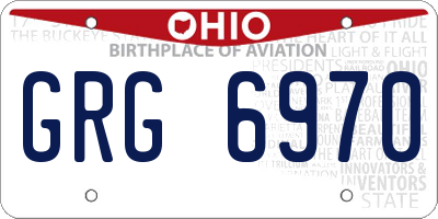 OH license plate GRG6970