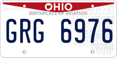 OH license plate GRG6976