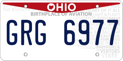 OH license plate GRG6977