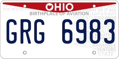 OH license plate GRG6983