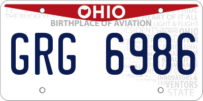 OH license plate GRG6986