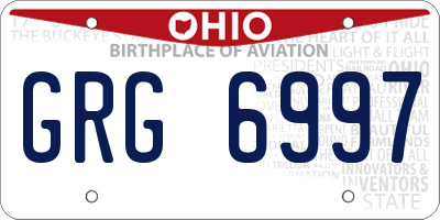 OH license plate GRG6997