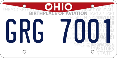 OH license plate GRG7001
