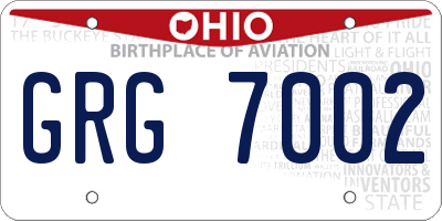 OH license plate GRG7002