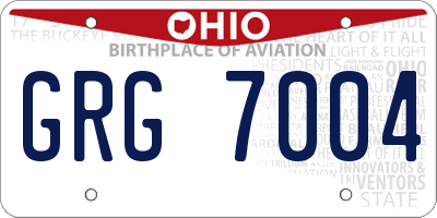 OH license plate GRG7004