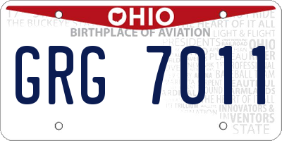 OH license plate GRG7011