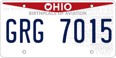 OH license plate GRG7015