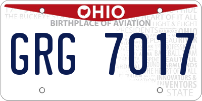 OH license plate GRG7017