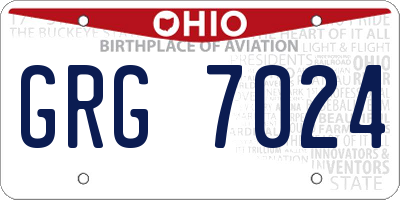 OH license plate GRG7024