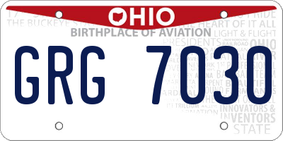 OH license plate GRG7030