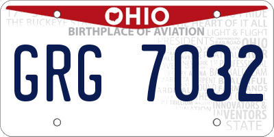 OH license plate GRG7032