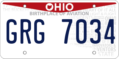 OH license plate GRG7034