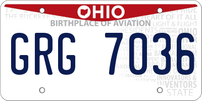 OH license plate GRG7036