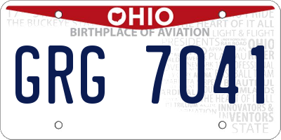 OH license plate GRG7041
