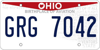 OH license plate GRG7042
