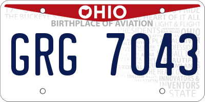 OH license plate GRG7043
