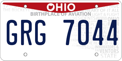 OH license plate GRG7044