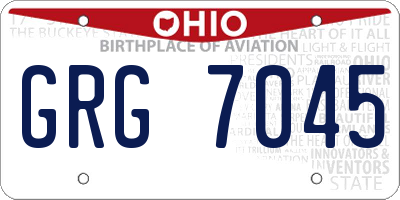 OH license plate GRG7045