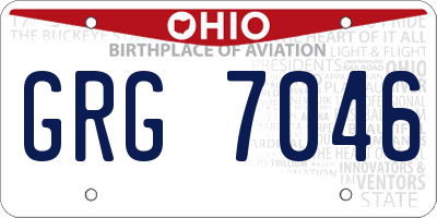 OH license plate GRG7046