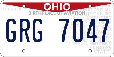 OH license plate GRG7047