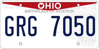 OH license plate GRG7050