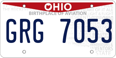 OH license plate GRG7053