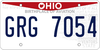OH license plate GRG7054