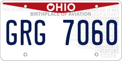 OH license plate GRG7060