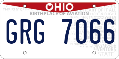 OH license plate GRG7066