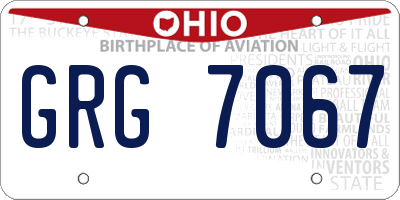 OH license plate GRG7067